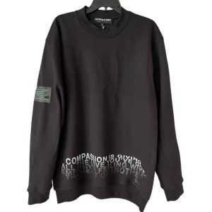 Unisex Compassion, Crewneck Long Sleeve Sweatshirt in Black
